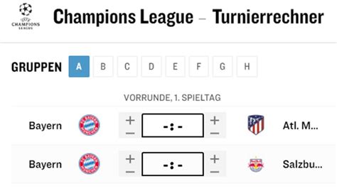 kicker champions league tabellenrechner